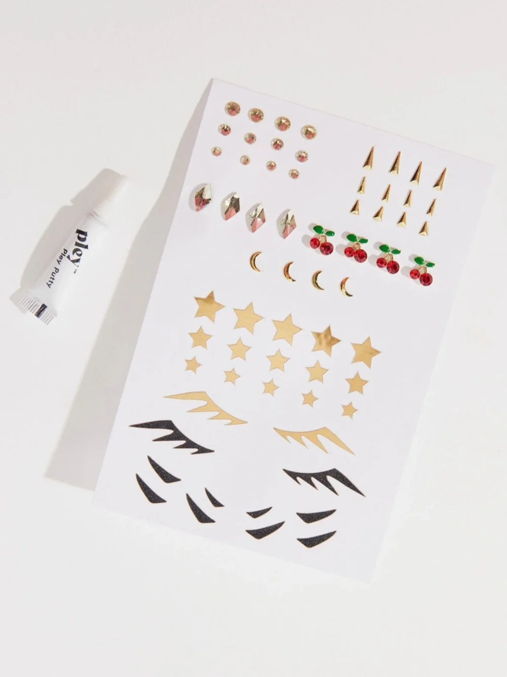 Urban Outfitters Pley Gold Celestial Face Sticker Set